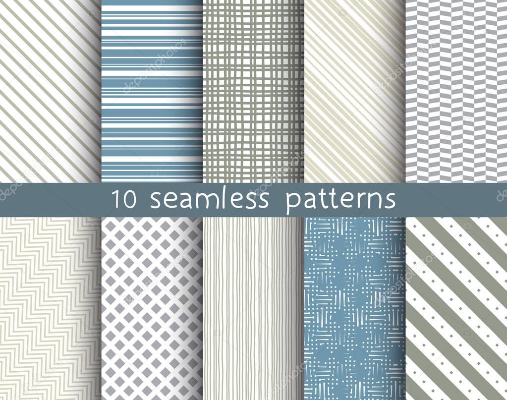 10 striped vector seamless patterns.