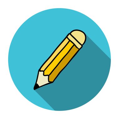 Gölgeli kalem düz simgesi.