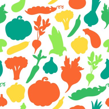 Sorunsuz geçmiş ile sebze siluet vektör desen