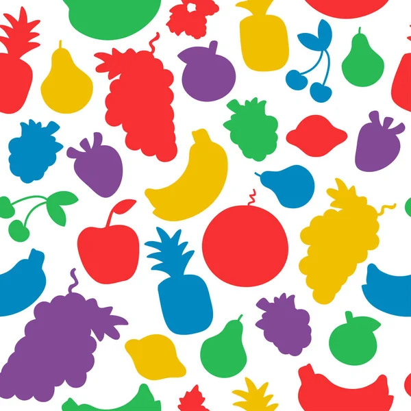 Vector pattern of seamless background with fruit silhouette. — Stock Vector