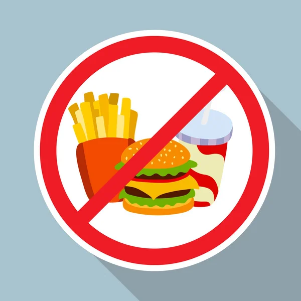 Nie hamburger, frytki oraz napojów bezalkoholowych dozwolone znak. — Wektor stockowy