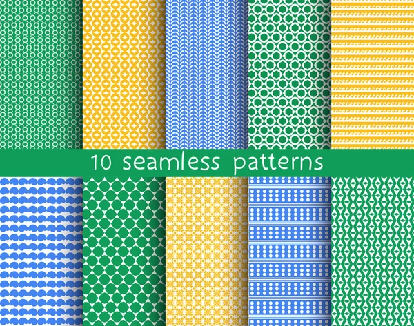 10 sømløse mønstre til universel baggrund . – Stock-vektor