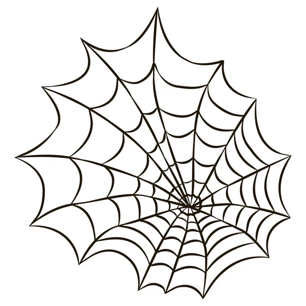 Halloween teia de aranha preta isolada no fundo branco . — Vetor de Stock