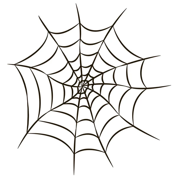 Halloween teia de aranha preta isolada no fundo branco . — Vetor de Stock