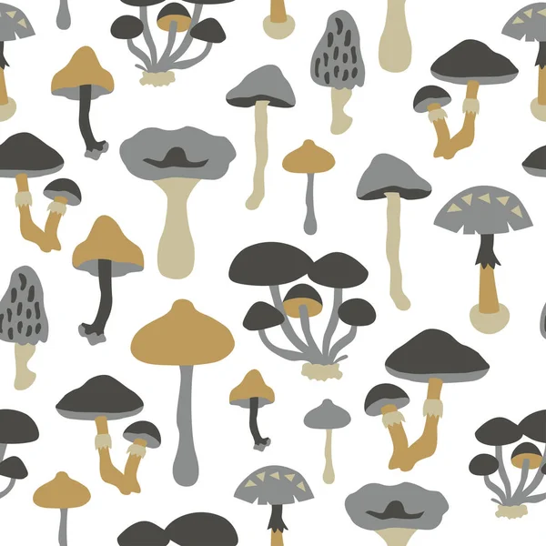 Vector seamless pattern with mushrooms. — Stock Vector