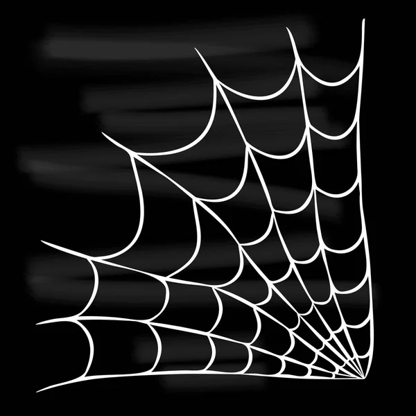 Halloween tela de araña blanca aislada sobre fondo negro . — Archivo Imágenes Vectoriales