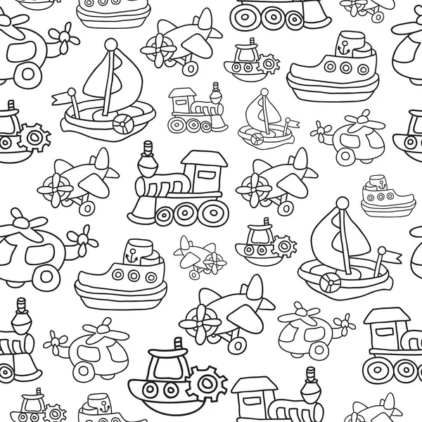 Seamless pattern with childrens toys. — Stock Vector