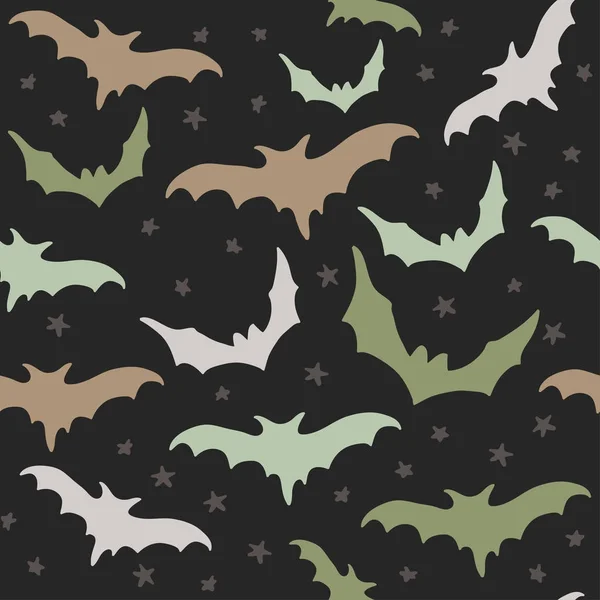 Padrão vetorial sem costura com morcegos . — Vetor de Stock
