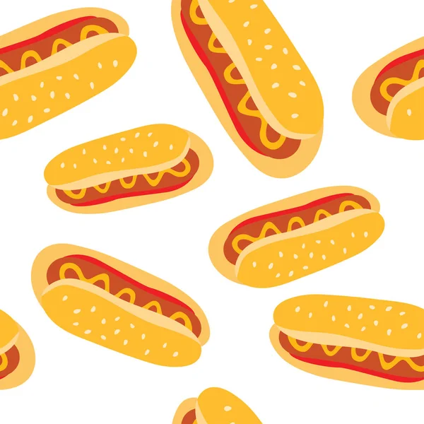 Wektor wzór z hot dog. — Wektor stockowy