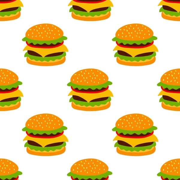 Patrón sin costura vectorial con hamburguesa . — Archivo Imágenes Vectoriales