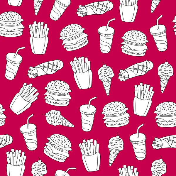 Patrón de comida rápida. — Archivo Imágenes Vectoriales