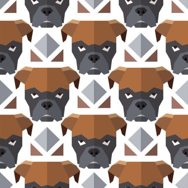 Bulldog kafa ile Seamless çokgen modeli.