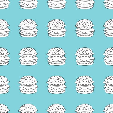 Vektör hamburger ile seamless modeli.