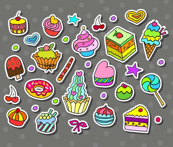 Vector set with bake and sweets. — Stock Vector