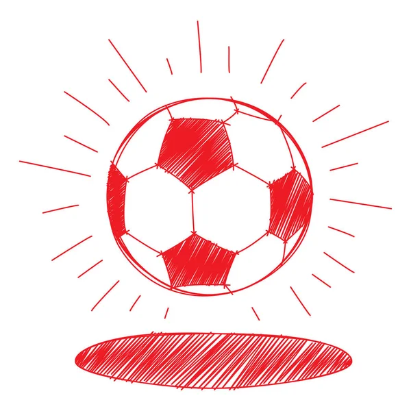 Pallone da calcio disegnato a mano icona . — Vettoriale Stock