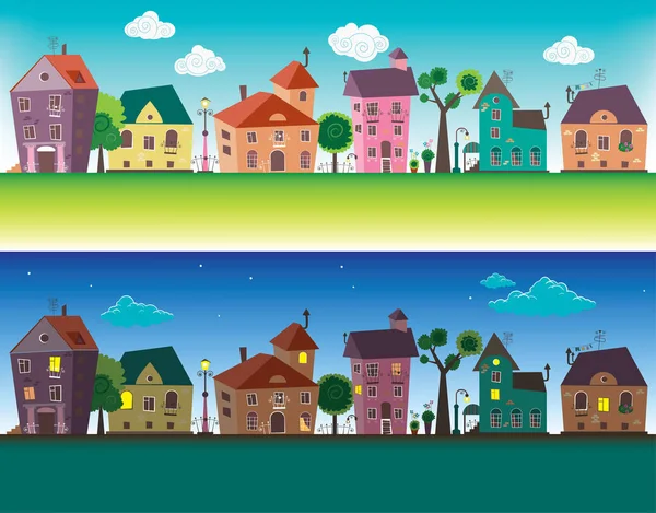 Small towns houses — Stock Vector