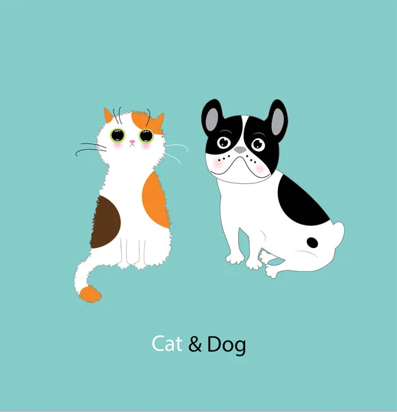 Funny pes a kočka — Stockový vektor