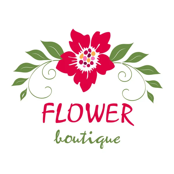 Ljusa logotyp för en blomsteraffär. bukett bröllop, blommig boutique, skönhetssalong — Stock vektor