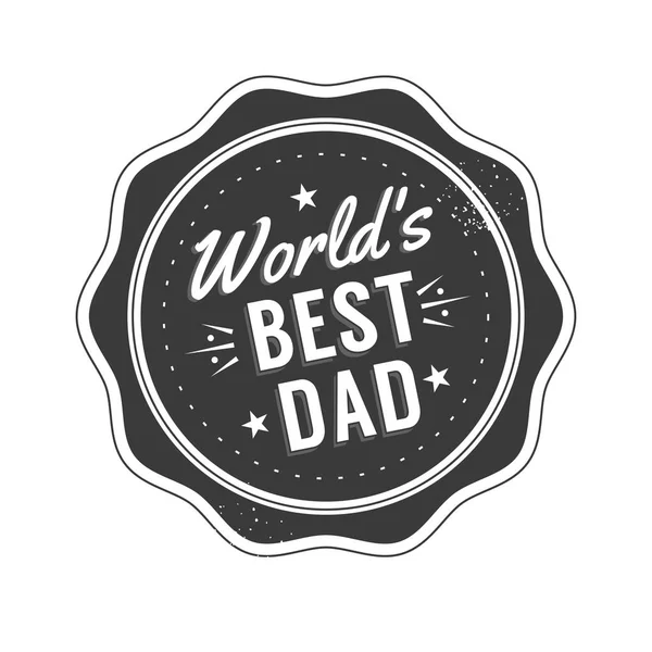 孤立した幸せな父、白い背景の日は、引用符です。世界 s の最もよいお父さん。お祝いラベル、バッジ ベクトル。口ひげ、星のデザインの要素 — ストックベクタ