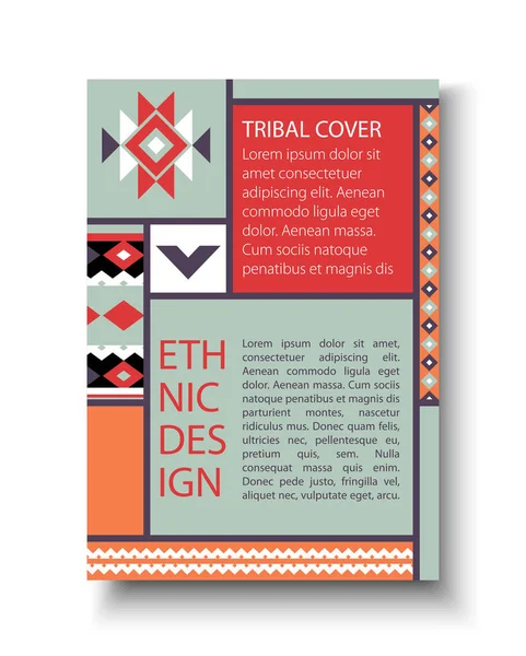 Brochure colorée éthique tribale — Image vectorielle