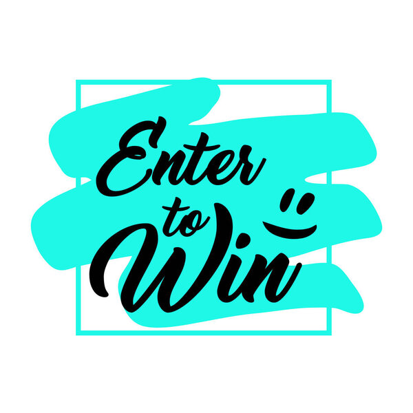 Giveaway handwritten lettering text and bright design elements