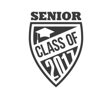 siyah yıldız işaretiyle 2017 metin son sınıf vektör çizim renkli..