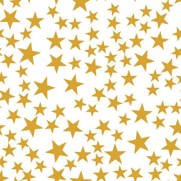 Golden stars seamless pattern — Stock Vector