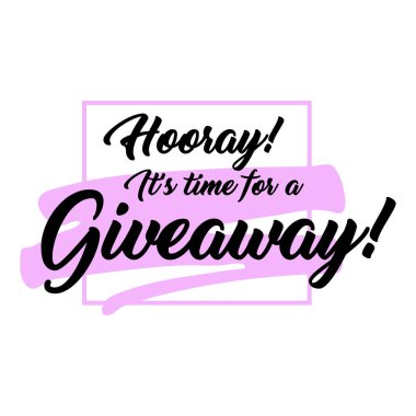 Metin ve parlak tasarım öğelerini yazı el yazısıyla giveaway
