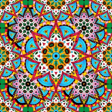 Vektör sihirli seamless modeli. kumaş ot tasarımı için ulusal dekoratif unsur. Islam, Arapça, Indian, Osmanlı motifleri. Oryantal mandala.