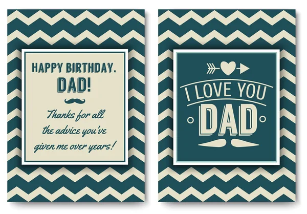 Papai cartão de aniversário com palavras de amor —  Vetores de Stock