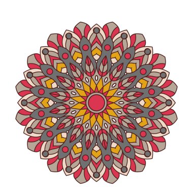 Dekoratif Arapça yuvarlak dantel süslü mandala. Vintage vektör desen baskı veya web tasarımı için. renkli arka plan. Davetiye, düğün kartı