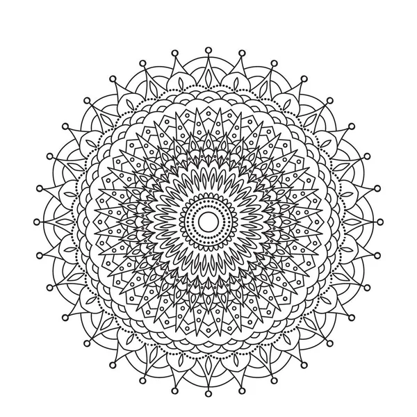 Livro para colorir Mandala. Ornamento de renda de círculo, padrão de mandala ornamental redondo, design preto e branco. vetor para colorir página — Vetor de Stock