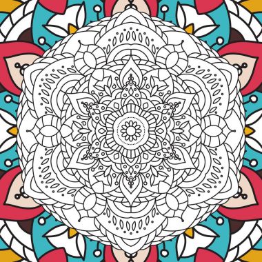 Yazdırılabilir antistress boyama kitabı yetişkinler - mandala tasarım, büyük çocuk için etkinlik için sayfa ve yetişkin rahatla. Islam, Arapça, Indian, Osmanlı motifleri vektör.