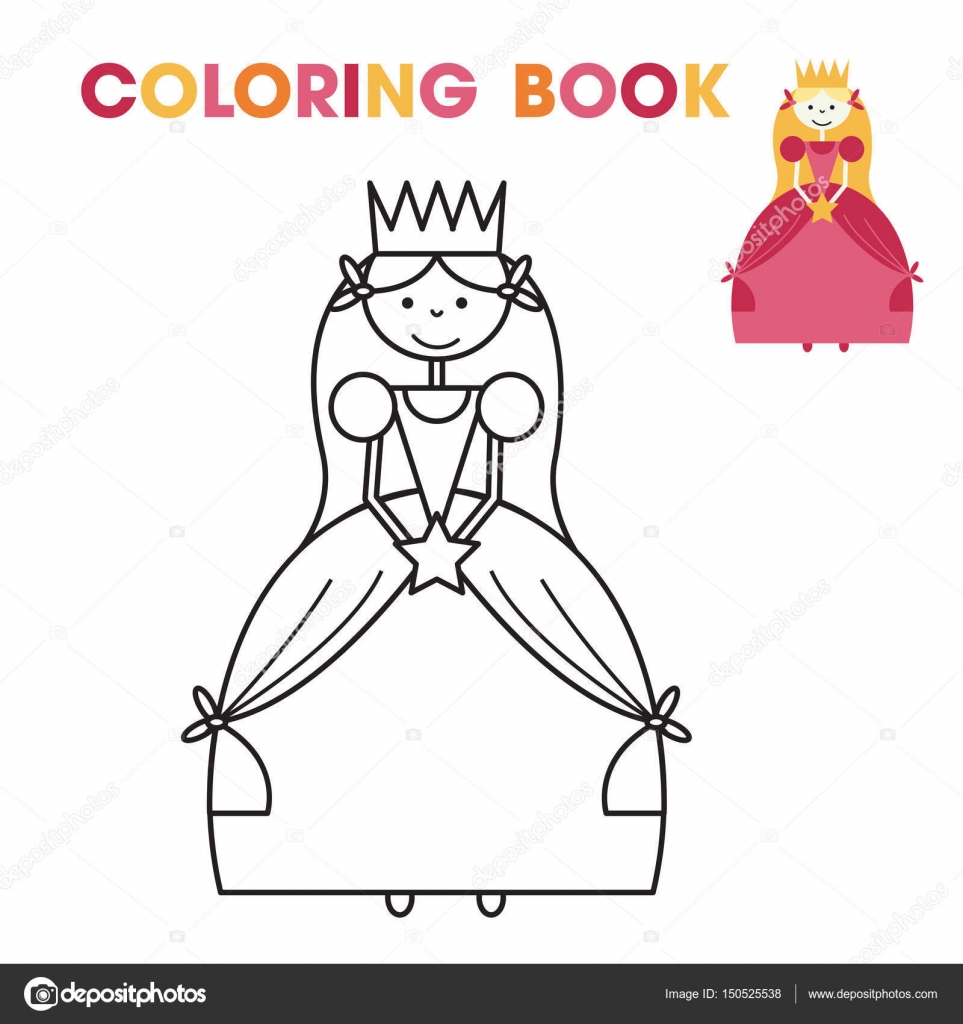 livre de coloriage pour les petites filles la princesse — Image Livre de coloriage pour les petites filles la princesse — Image vectorielle