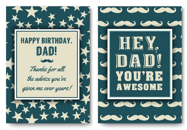 愛の言葉でお父さんの誕生日カード — ストックベクタ
