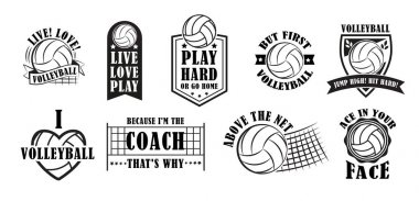 Voleybol logo koymak, vektör çizim