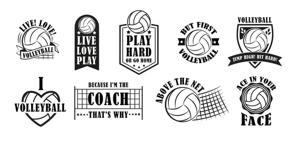 Logo de volley-ball, illustration vectorielle — Image vectorielle