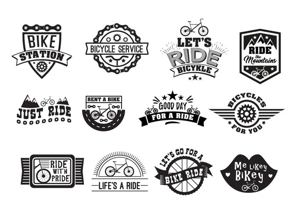 Bike badge vintage style set — Stock Vector