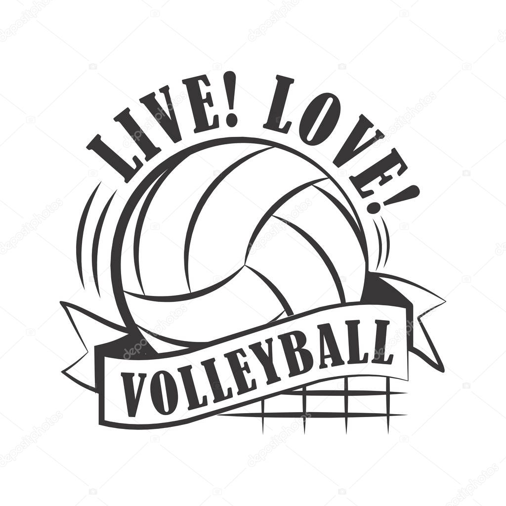 Yellow volleyball emblem stock vector peliken 158342656