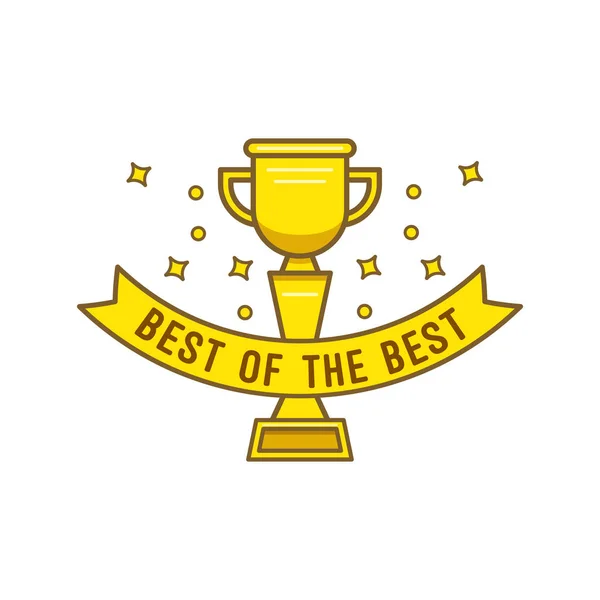 Copa de oro mejor de lo mejor en estilo de dibujos animados — Archivo Imágenes Vectoriales