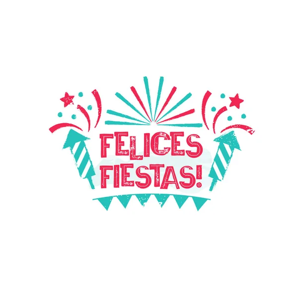 Felices Fiestas - Boas festas para o idioma espanhol . —  Vetores de Stock