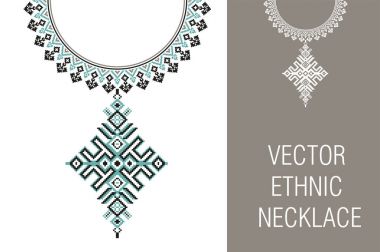 Vektör etnik kolye nakış moda kadınlar için.