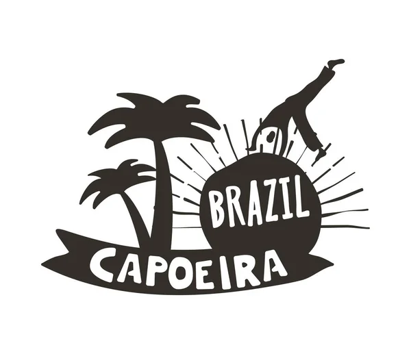 Brazylijska Capoeira taniec pochodzenia afrykańskiego plakat — Wektor stockowy