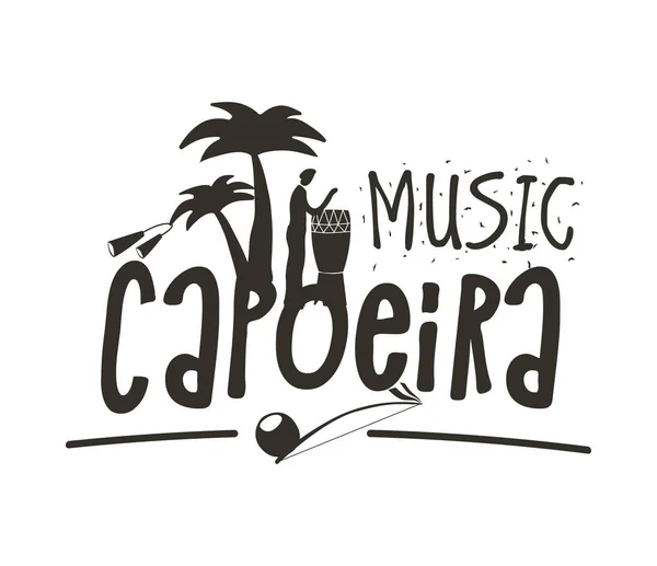 Cartel musical de capoeira — Vector de stock