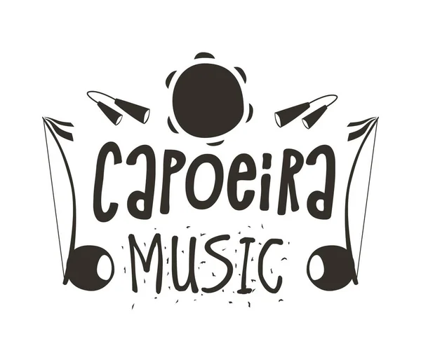 Capoeira zene poszter — Stock Vector