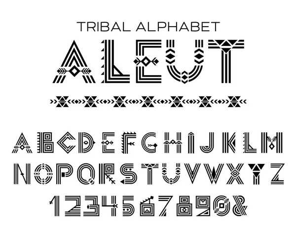 Tribal aleutiska alfabetet — Stock vektor