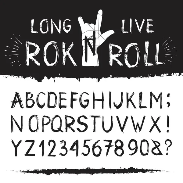 Rocknroll alfabetet teckensnitt — Stock vektor