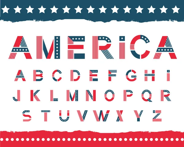Amerika alphabet set — Stock vektor