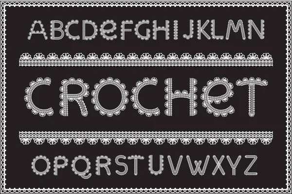 Ensemble de lettres au crochet — Image vectorielle