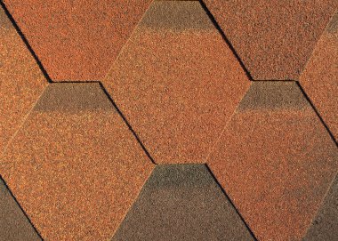 Zona veya asfalt kiremit kırmızı arka plan. Aşındırıcı doku çatı malzemesi.